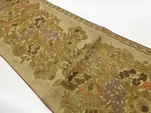 草花模様織出し名古屋帯